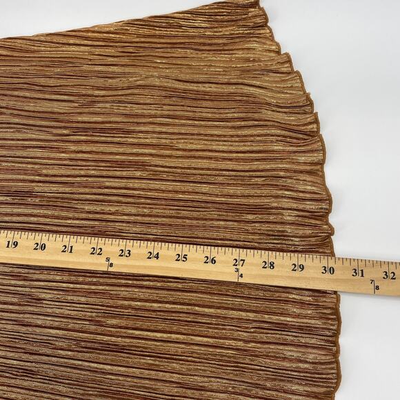 New LULAROE Copper Metallic Skirt Size L Crinkle Pleated Swing Knee Length - Picture 7 of 7